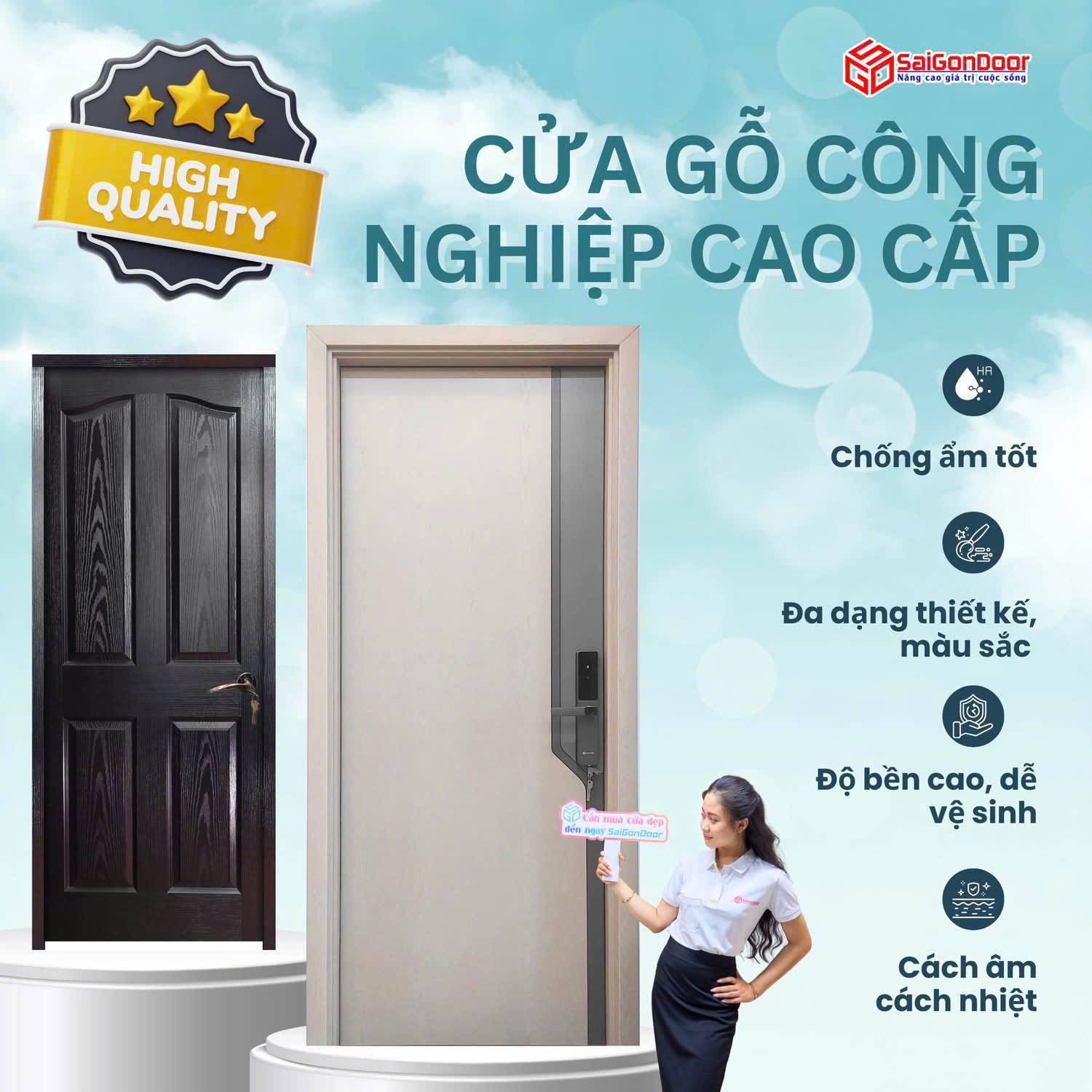 Cửa gỗ công nghiệp: Xu hướng nội thất bền vững và sang trọng cho ngôi nhà hiện đại