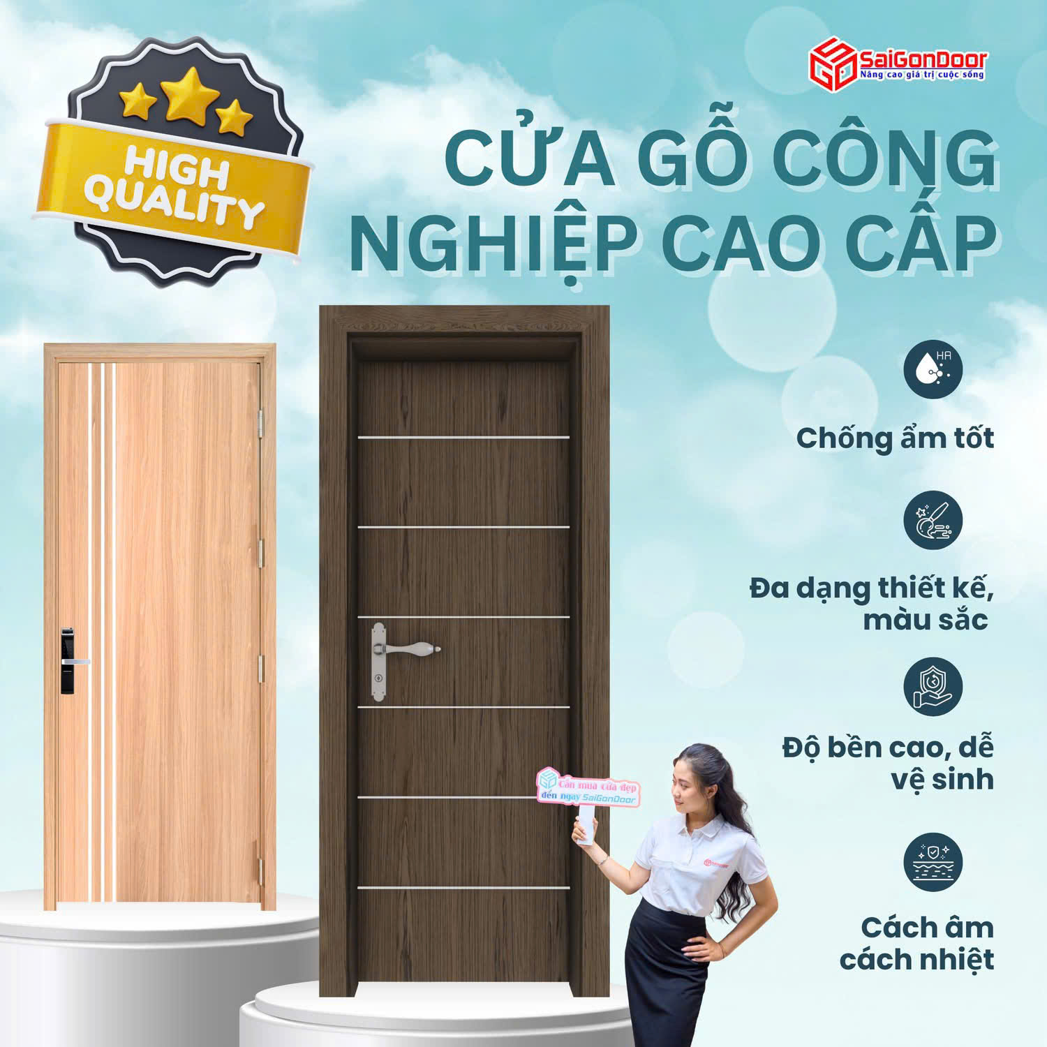 Cửa gỗ công nghiệp: Xu hướng nội thất bền vững và sang trọng cho ngôi nhà hiện đại