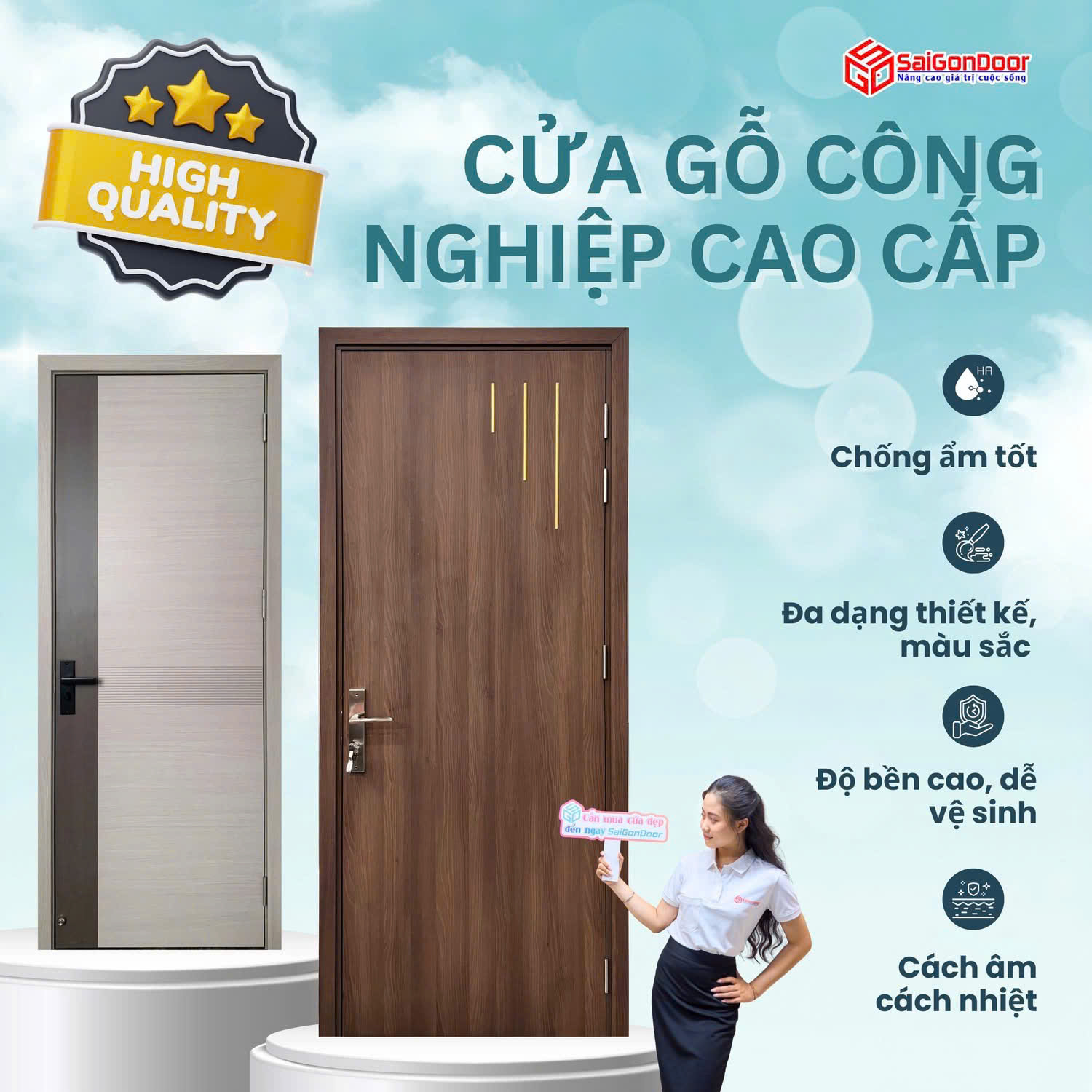 Cửa gỗ công nghiệp: Xu hướng nội thất bền vững và sang trọng cho ngôi nhà hiện đại